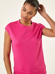 Roman Pink Textured Elasticated Hem Top - Image 1 of 5