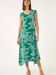 Roman Leaf Puff Print Stretch Maxi Dress - Image 2 of 5