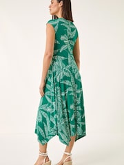 Roman Leaf Puff Print Stretch Maxi Dress - Image 3 of 5