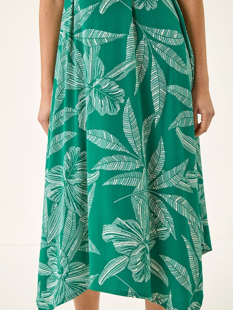 Roman Leaf Puff Print Stretch Maxi Dress - Image 5 of 5