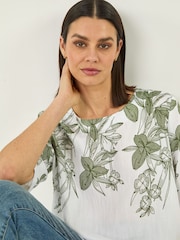 Roman Green Floral Mono Print Top - Image 1 of 5