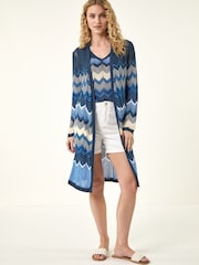 سترة كارديغان طويلة محبوكة بنمط متعرج من Roman - صورة 1 من 5