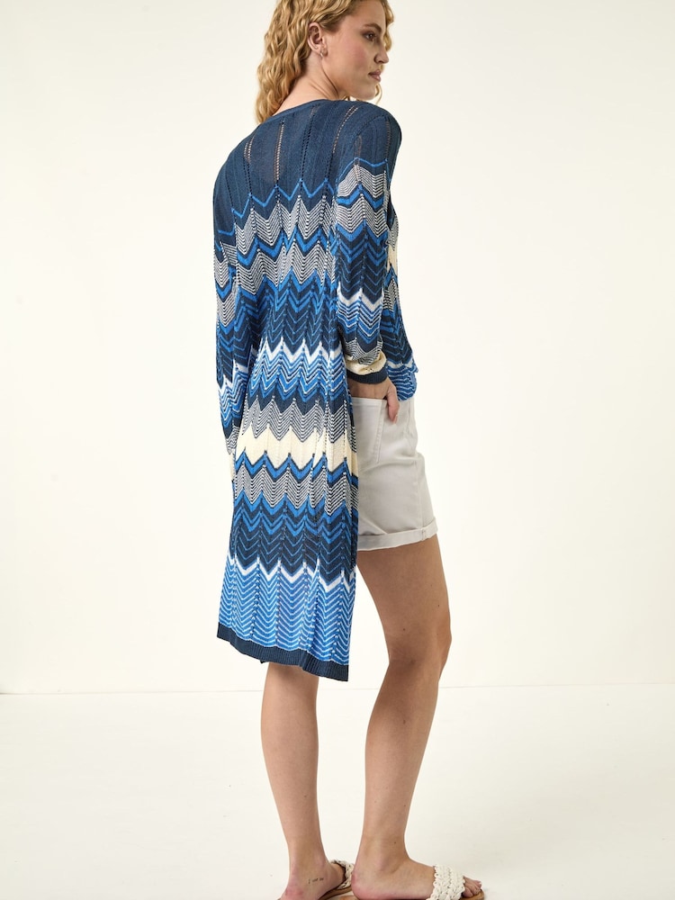 سترة كارديغان طويلة محبوكة بنمط متعرج من Roman - صورة 2 من 5