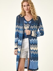 سترة كارديغان طويلة محبوكة بنمط متعرج من Roman - صورة 3 من 5