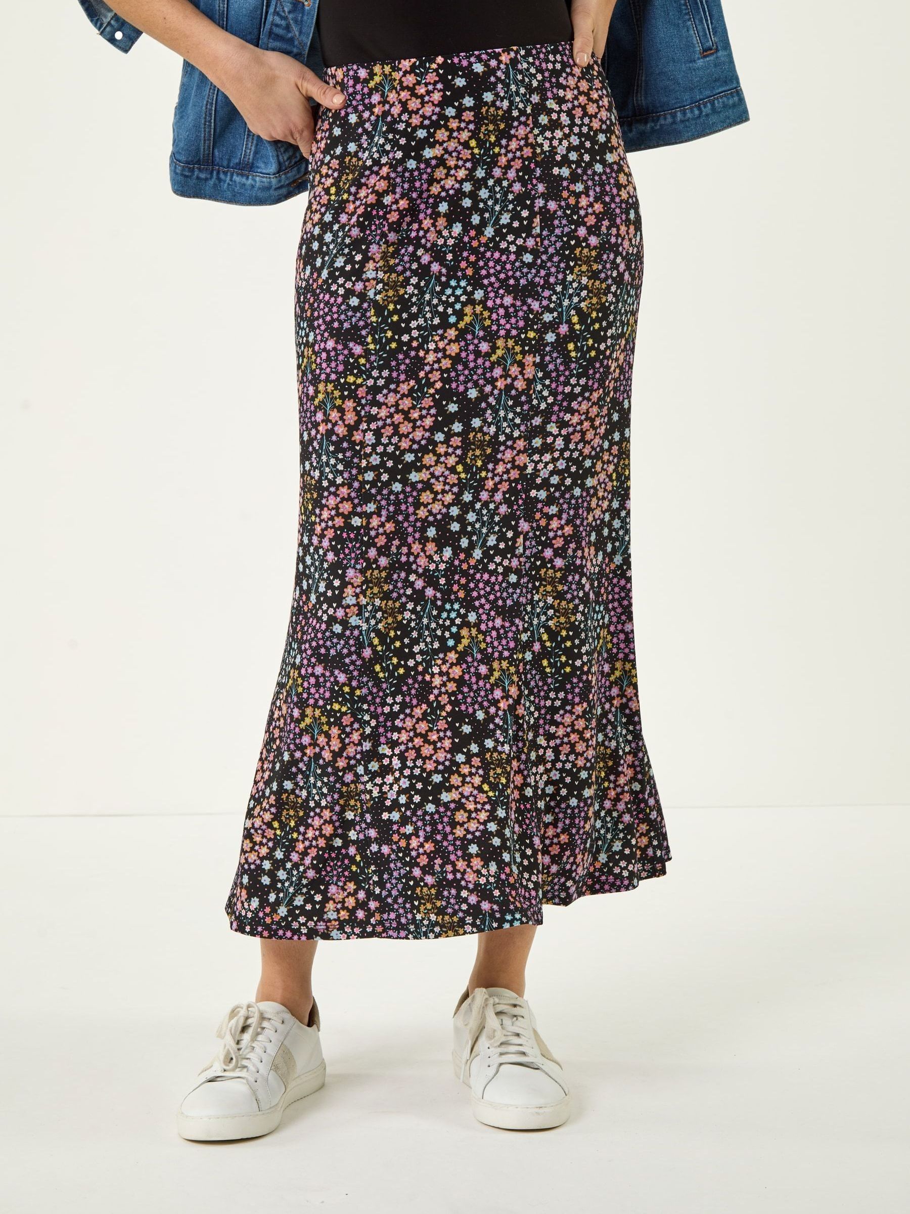 Buy Roman Pink Floral Print Panel Skirt from Next USA