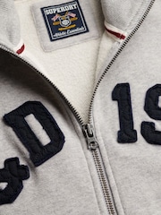 Superdry Grey Athletic Essentials Applique Loose Zip Track Top - Image 12 of 12
