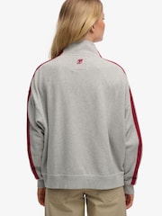 Superdry Grey Athletic Essentials Applique Loose Zip Track Top - Image 8 of 12