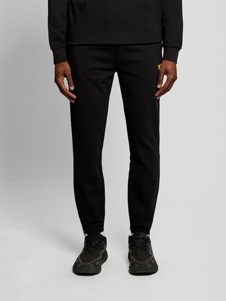 Lyle & Scott Black Fly Fleece Trackies Joggers - Image 2 of 5 Lyle & Scott Black Fly Fleece Trackies Joggers - Image 2 of 5