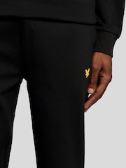 Lyle & Scott Black Fly Fleece Trackies Joggers - Image 3 of 5