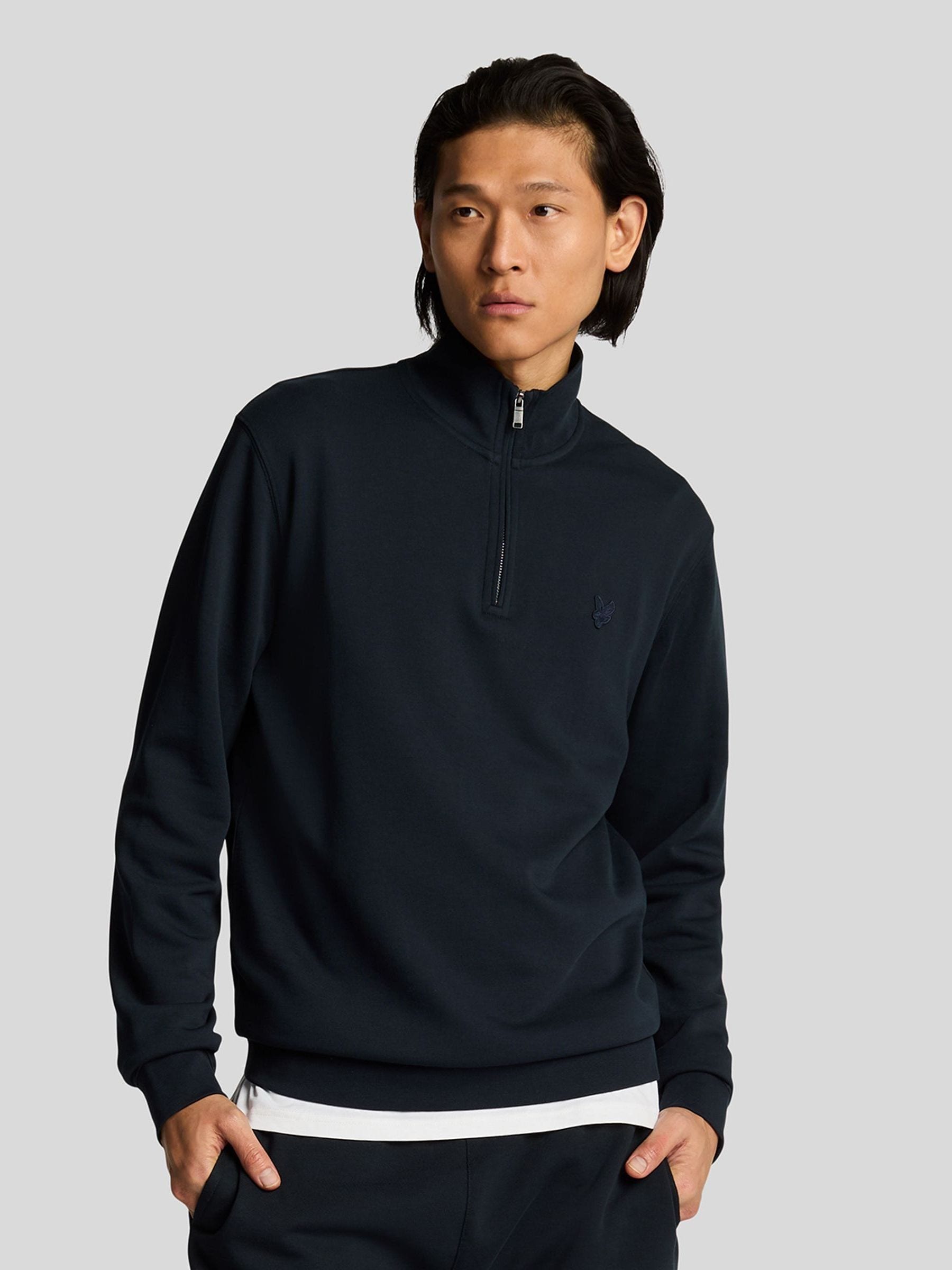 Buy Lyle & Scott Blue Superfine Quarter Zip Sweatshirt from Next USA