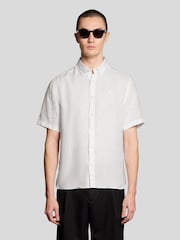 Lyle & Scott White Short Sleeve Linen Shirt - Image 1 of 5