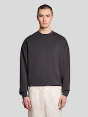 Lyle & Scott סווטשירט אינטלוק בגזרה נינוחה עם צווארון עגול - תמונה 1 מתוך 6