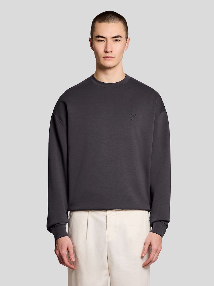 Lyle & Scott סווטשירט אינטלוק בגזרה נינוחה עם צווארון עגול - תמונה 1 מתוך 6