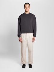 Lyle & Scott סווטשירט אינטלוק בגזרה נינוחה עם צווארון עגול - תמונה 2 מתוך 6