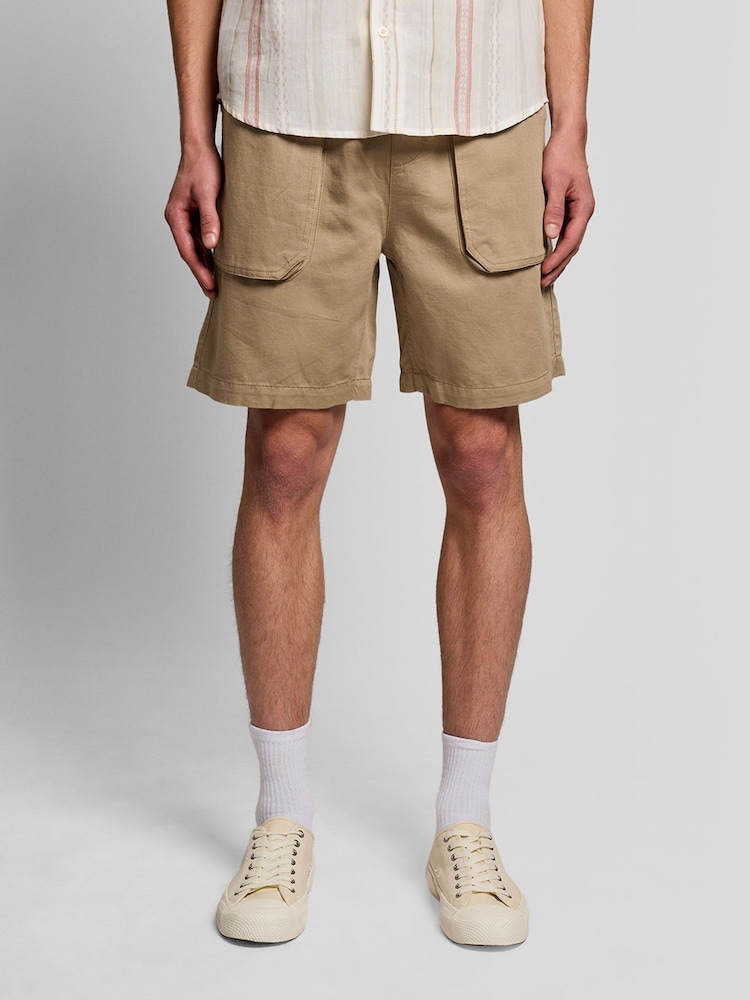 Lyle & Scott Brown Linen Shorts - Image 2 of 5