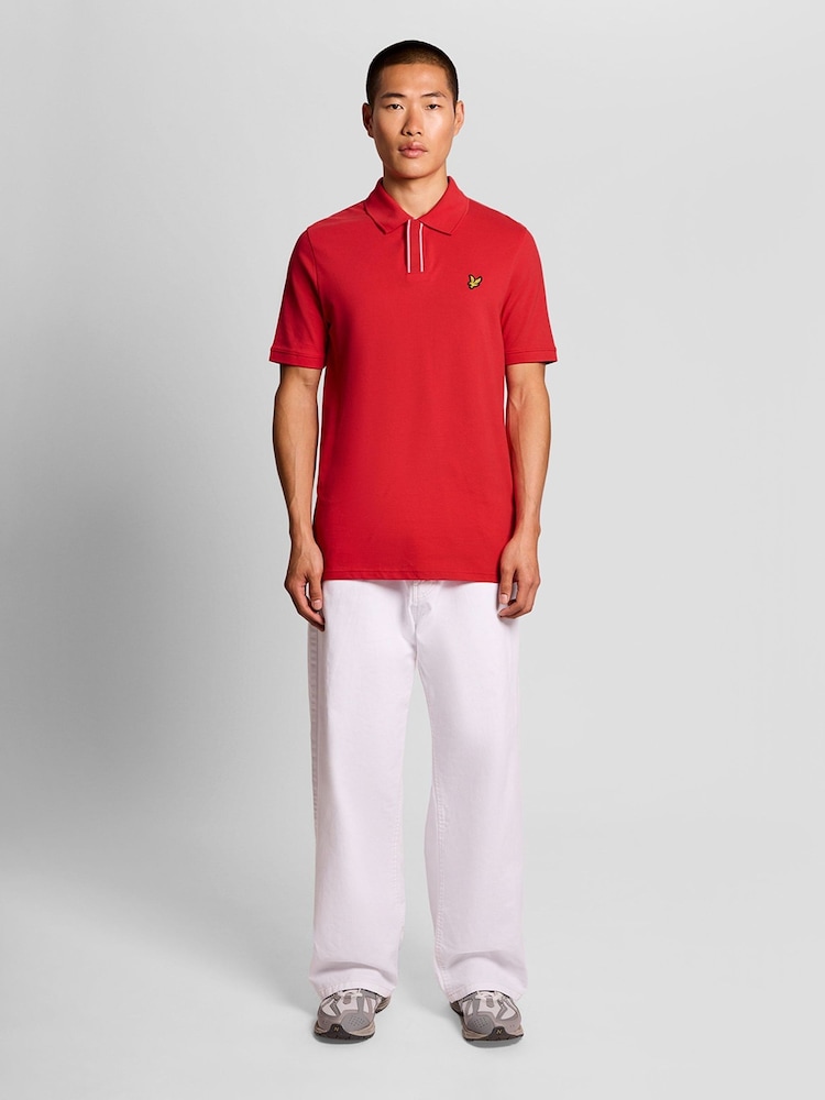 Lyle & Scott Red Placket Tipped Polo Shirt - Image 2 of 6 Lyle & Scott Red Placket Tipped Polo Shirt - Image 2 of 6