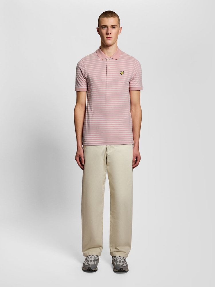 Lyle & Scott Pink Pique Breton Polo Shirt - Image 2 of 5