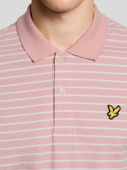 Lyle & Scott Pink Pique Breton Polo Shirt - Image 3 of 5