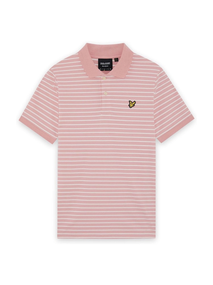 Lyle & Scott Pink Pique Breton Polo Shirt - Image 5 of 5