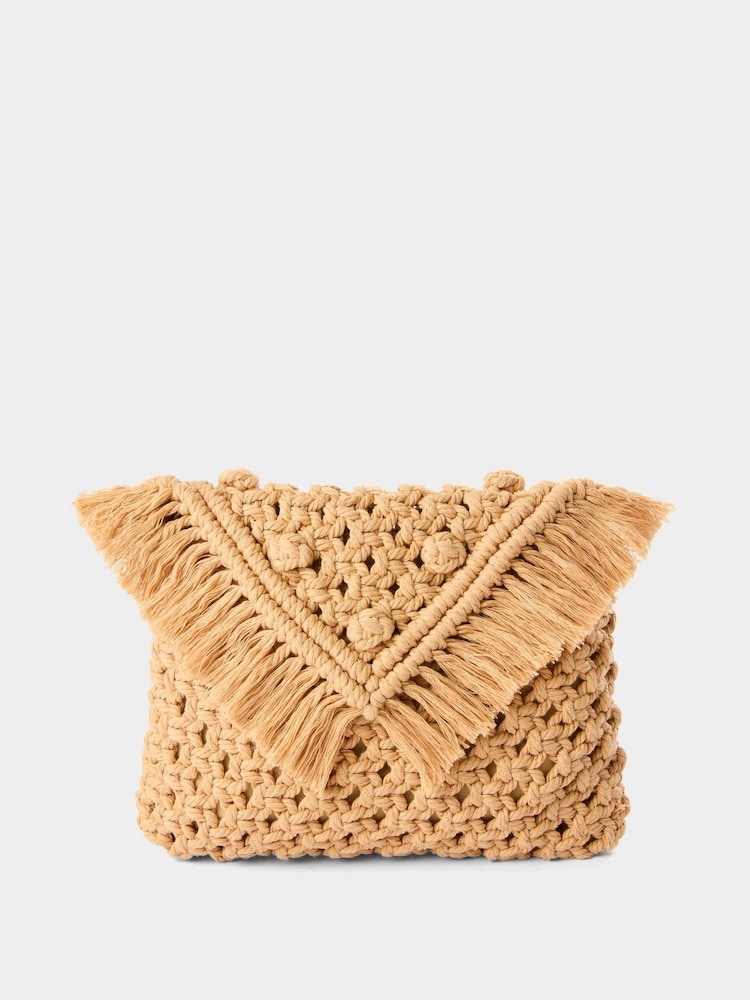 Joe Browns Natural Mimi Macrame Cross-Body Bag - Image 1 of 4