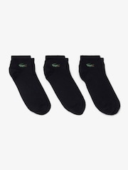 Lacoste Black Cotton Jersey Ankle Socks 3-Pack - Image 1 of 2