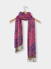 Joe Browns Pink Paradise Paisley Shimmer Scarf - Image 1 of 3