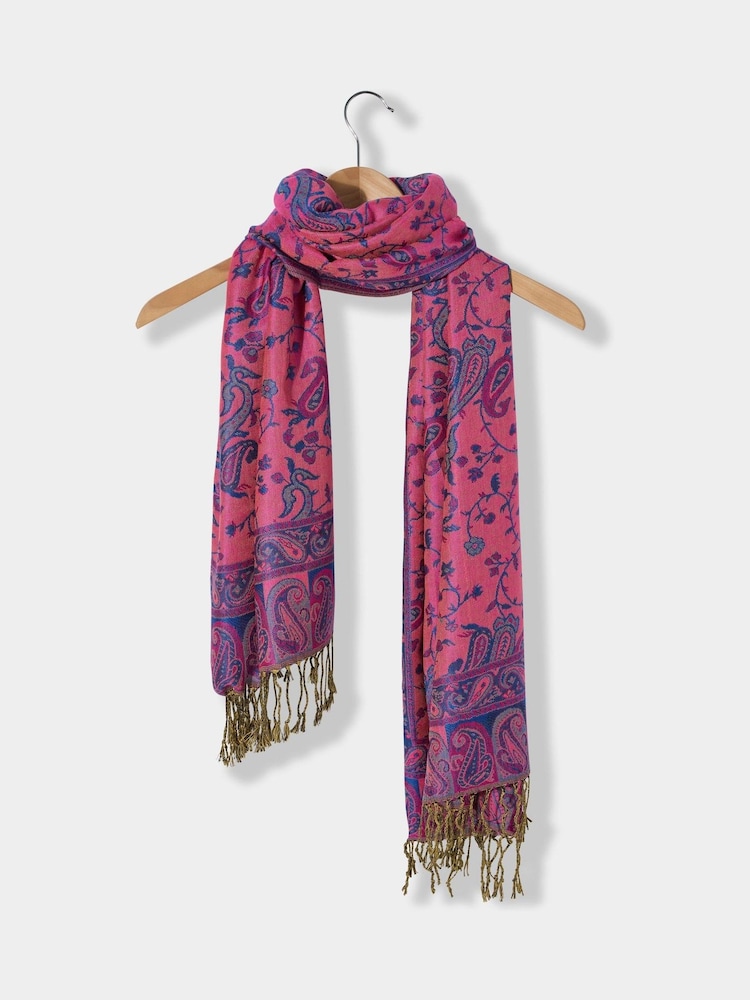 Joe Browns Pink Paradise Paisley Shimmer Scarf - Image 1 of 3