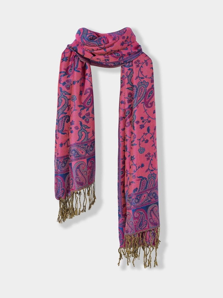 Joe Browns Pink Paradise Paisley Shimmer Scarf - Image 2 of 3