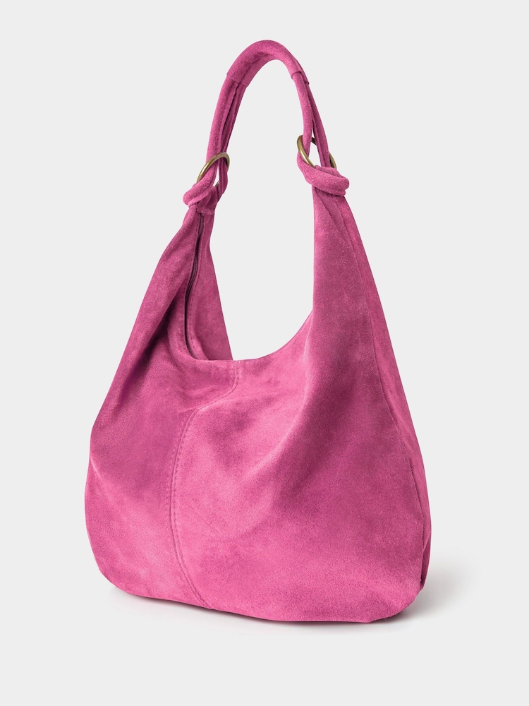 Joe Browns Pink Hobo Suede Bag - Image 2 of 3 Joe Browns Pink Hobo Suede Bag - Image 2 of 3