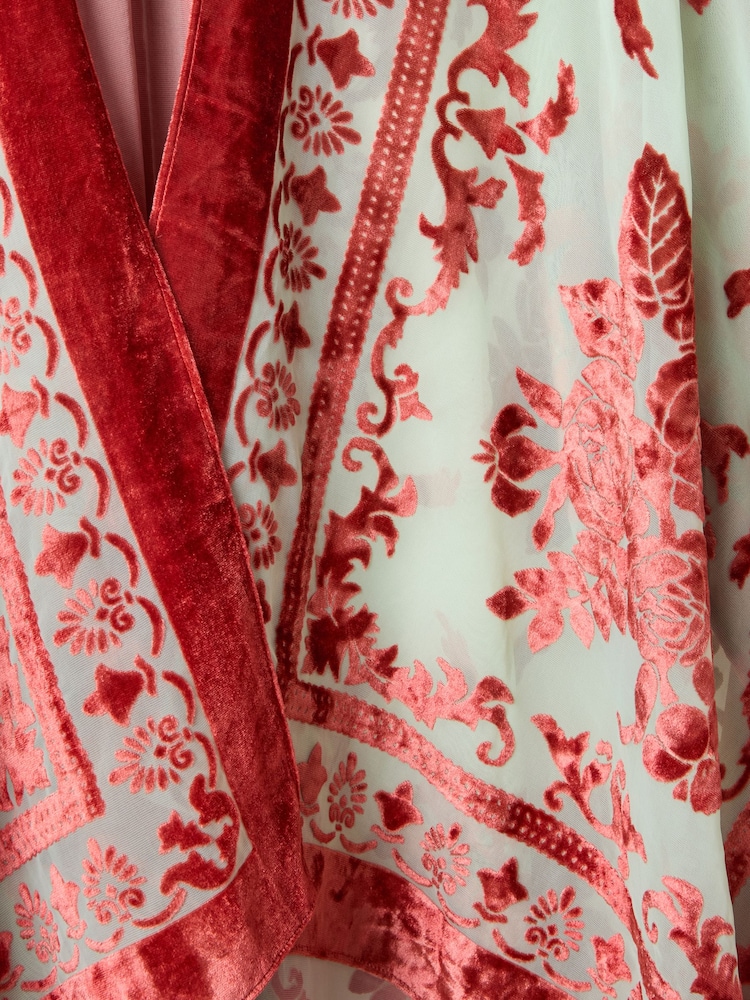 Joe Browns Red Goddess Devore Kimono - Image 3 of 3