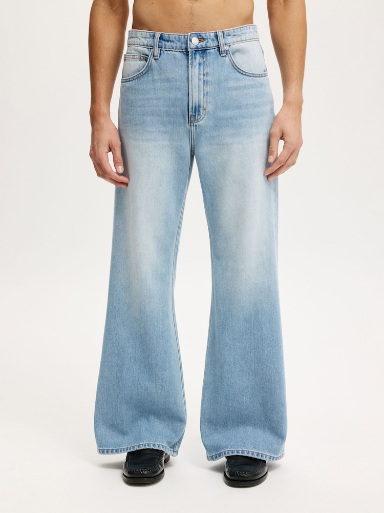 Cotton On Blue Baggy Bootcut Jeans - Image 1 of 7