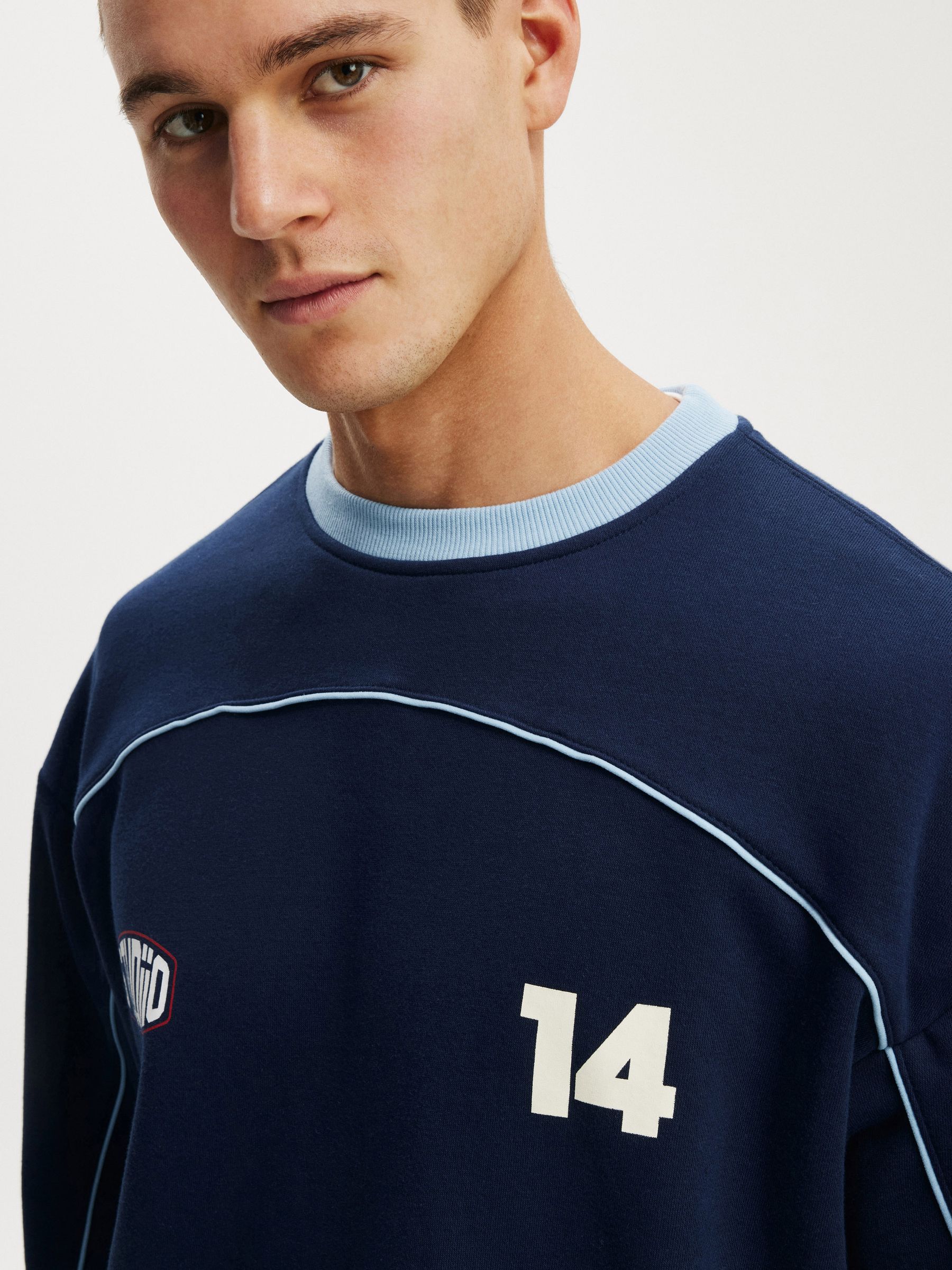 Buy Cotton On Indigo/Studiio 14 Box Fit Graphic Crew Neck Sweater