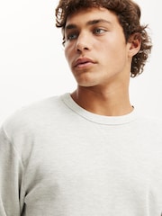 Cotton On Grey Cropped Fit Textured Long Sleeve T-Shirt - Image 3 of 4