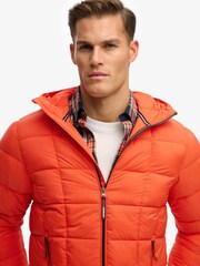 Superdry Orange Hooded Box Quilt Fuji Lite Jacket - Image 10 of 12
