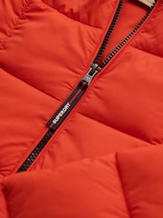 Superdry Orange Hooded Box Quilt Fuji Lite Jacket - Image 7 of 7