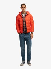 Superdry Orange Hooded Box Quilt Fuji Lite Jacket - Image 8 of 12