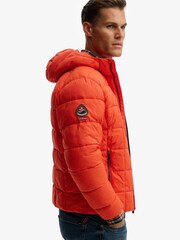 Superdry Orange Hooded Box Quilt Fuji Lite Jacket - Image 9 of 12