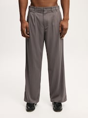 Cotton On Grey Super Baggy Pleated Trousers - Image 1 of 5