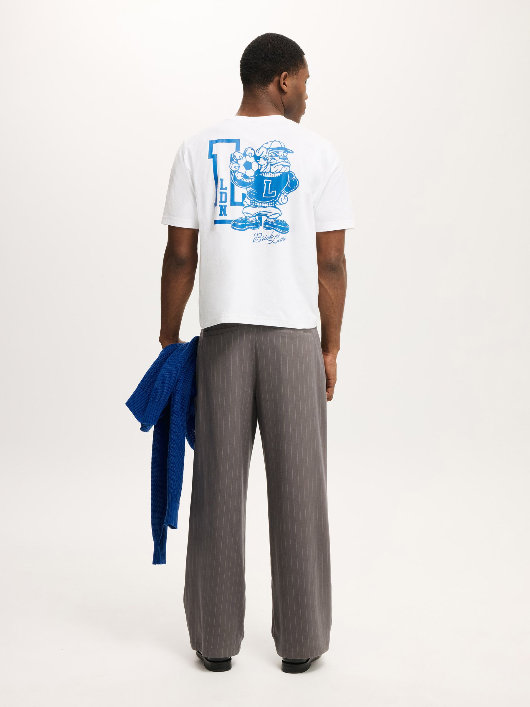 Buy Cotton On Charcoal Pinstripe Super Baggy Pleated Trousers from