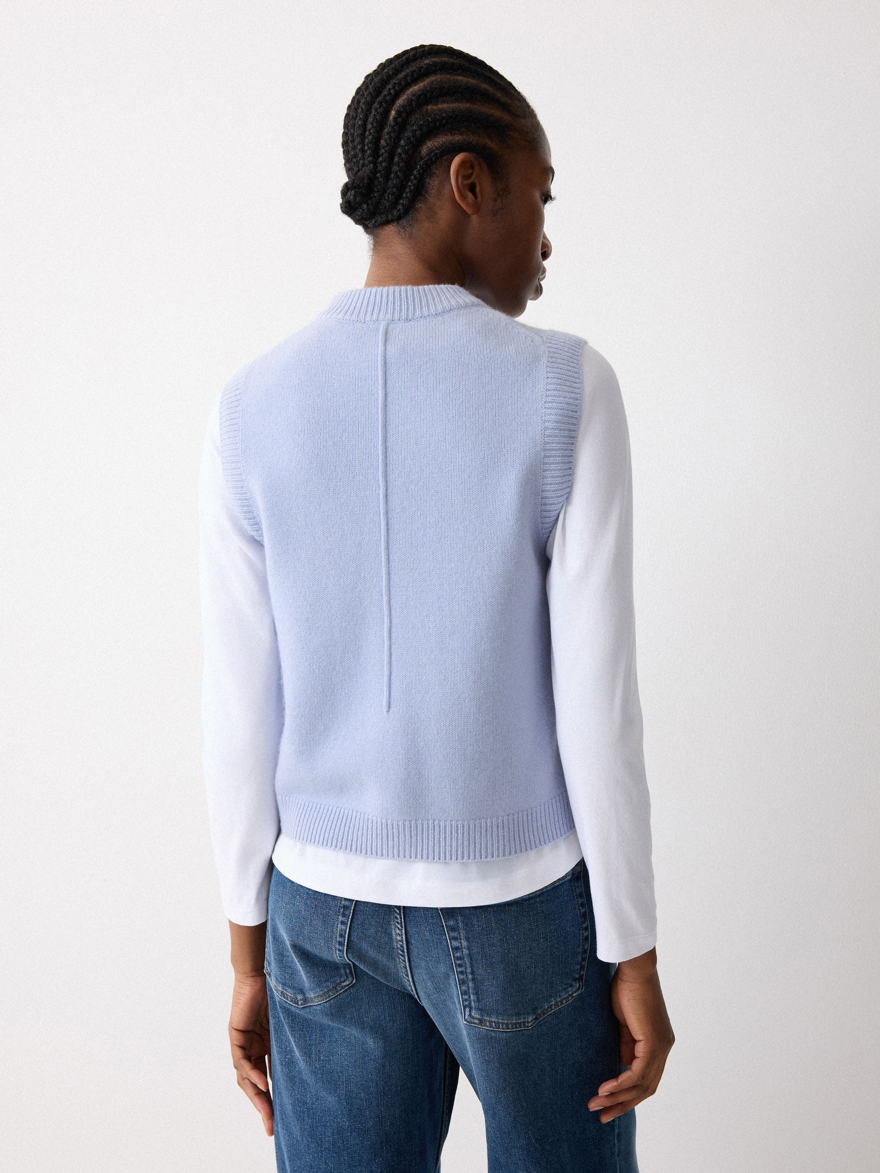 Buy Jigsaw Light Blue Wool Cashmere Blend Waistcoat from Next USA