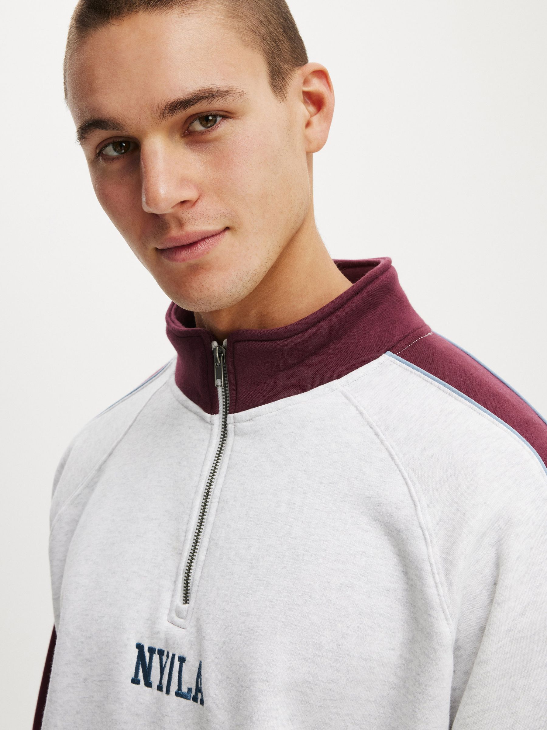 Buy Cotton On Athletic Marle/NYLa Graphic Quarter Zip Sweatshirt