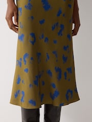 Jigsaw Green Ink Cloud Satin Bias Skirt - Image 2 of 5