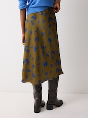 Jigsaw Green Ink Cloud Satin Bias Skirt - Image 3 of 5
