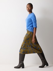 Jigsaw Green Ink Cloud Satin Bias Skirt - Image 4 of 5