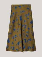 Jigsaw Green Ink Cloud Satin Bias Skirt - Image 5 of 5