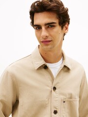 Tommy Hilfiger Natural Washed Flag Embroidery Denim Chore Jacket - Image 5 of 6