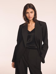 שחור - Mint Velvet Double Breasted Longline Blazer - תמונה 1 מתוך 8