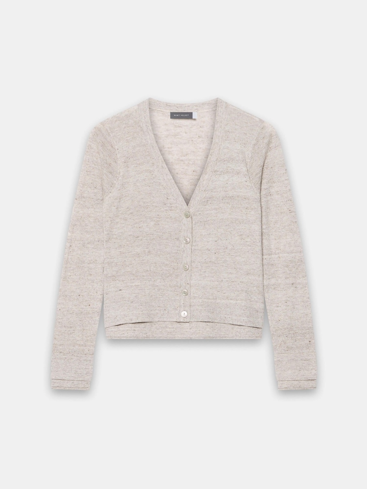 Mint Velvet Natural Linen Blend Layered Cardigan - Image 1 of 1 Mint Velvet Natural Linen Blend Layered Cardigan - Image 1 of 1