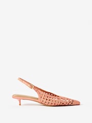 Mint Velvet Pink Lea Woven Kitten Heels - Image 1 of 4