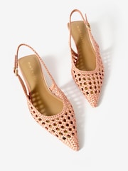 Mint Velvet Pink Lea Woven Kitten Heels - Image 2 of 4